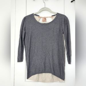 Babaton two tone Bailey tie low back knit sweater
